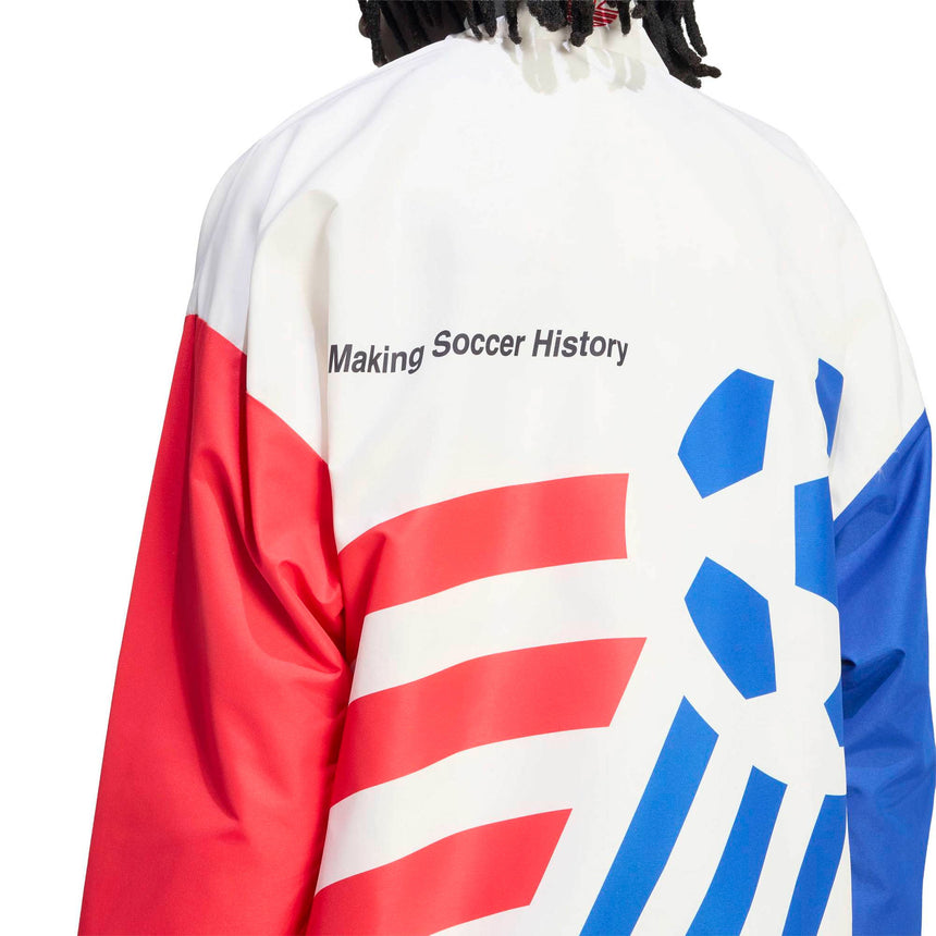 adidas USA Men's 94 Graphic Woven Track Top White/Red Sleeve