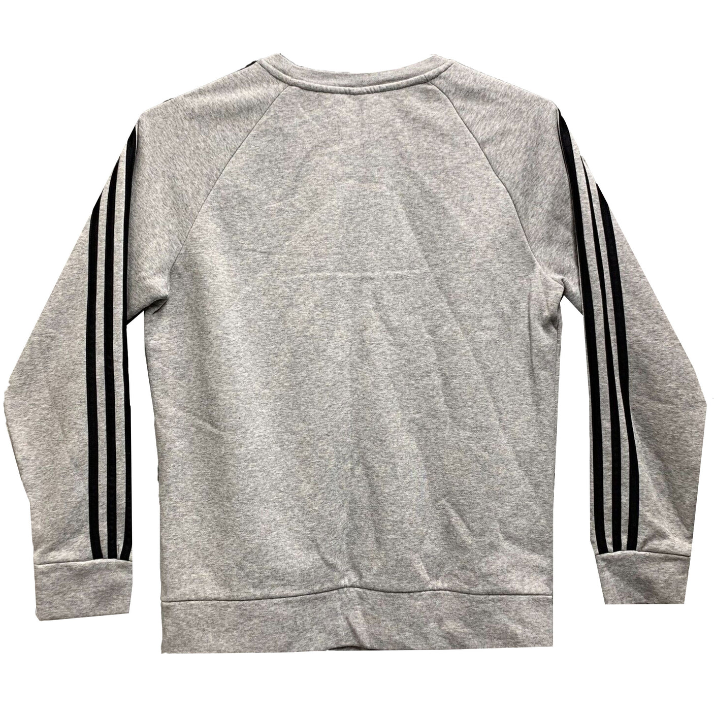 adidas Women's 3 Stripe Fleece Crew Sweatshirt Grey/Black Back