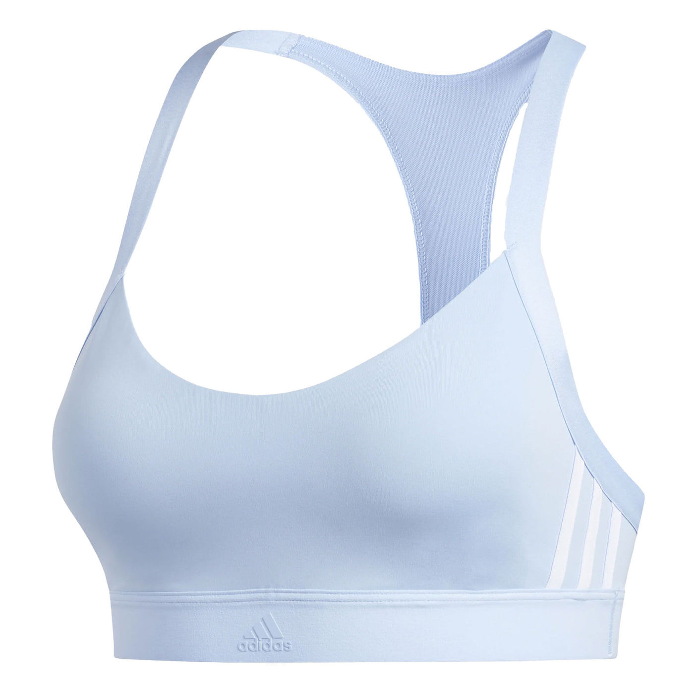 adidas Women's All Me 3-Stripes Bra Glo Blu/Ble Bri Front