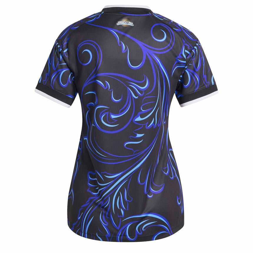 adidas Women's Argentina World Cup 2026 Away Jersey Black/Lucid Blue Back