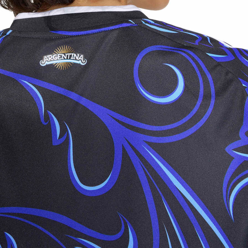 adidas Women's Argentina World Cup 2026 Away Jersey Black/Lucid Blue Neck