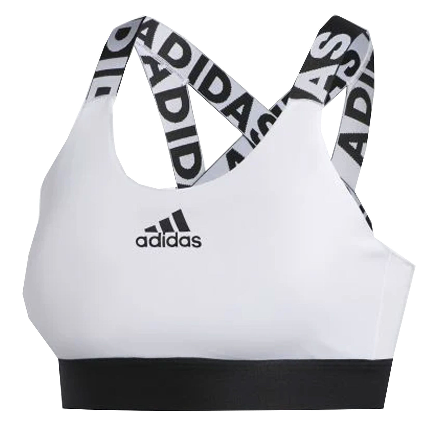 adidas Women's Don't Rest Branded Bra White/Black Front