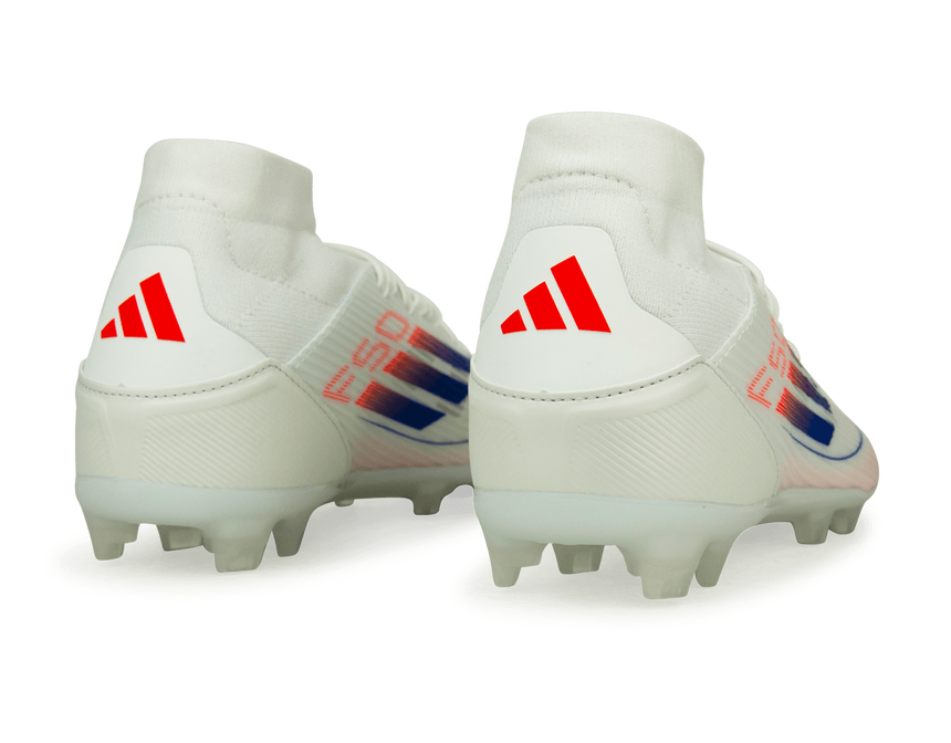 adidas Women's F50 League Mid-Cut FG/MG White/Lucid Blue Rear