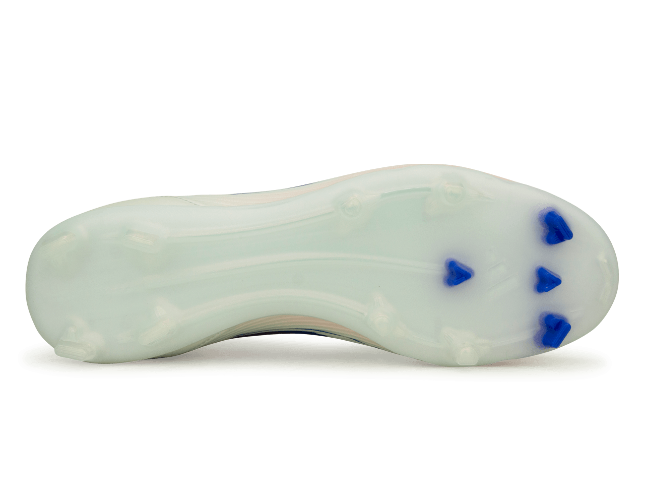 adidas Women's F50 League Mid-Cut FG/MG White/Lucid Blue Sole