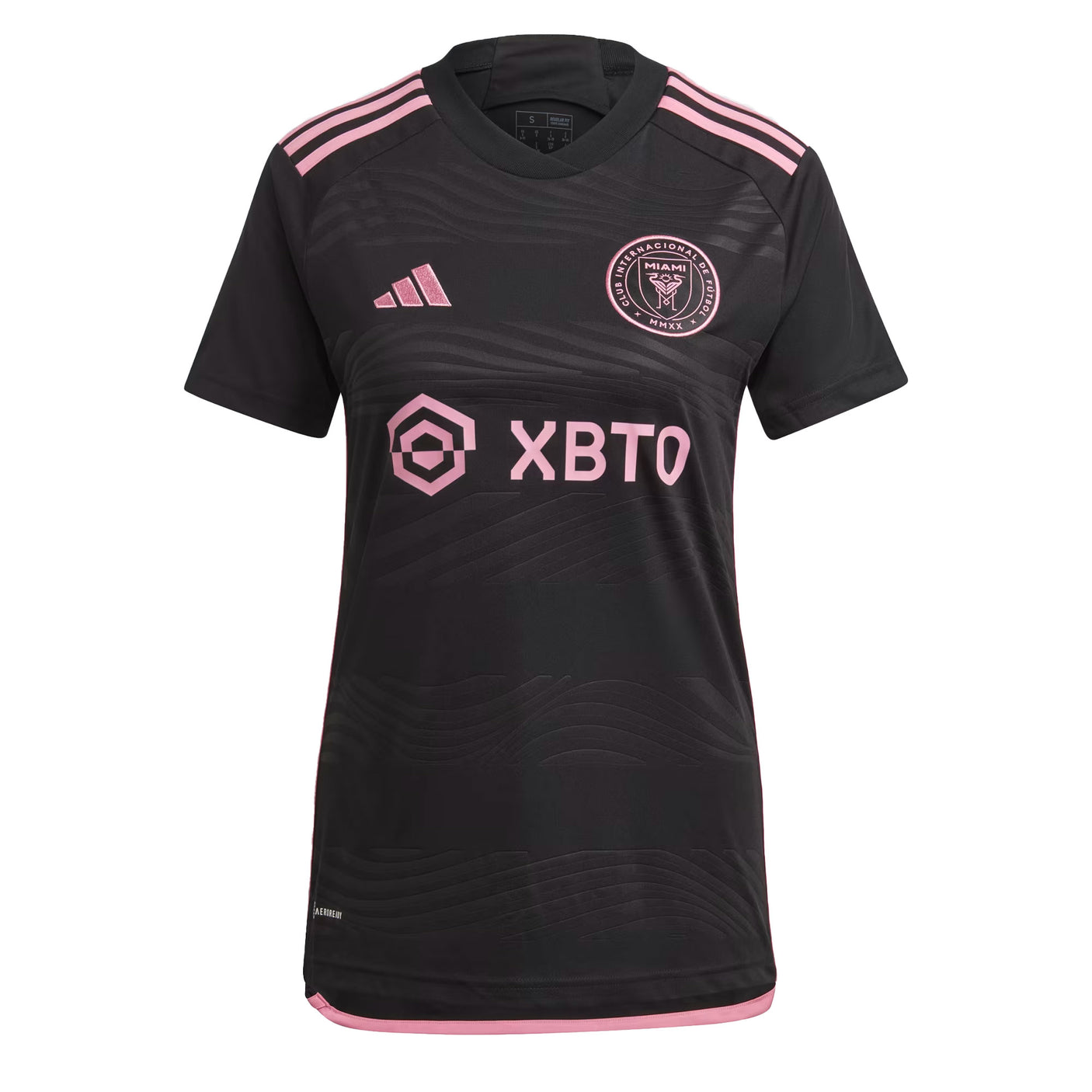 adidas Women's Inter Miami 2023/24 Messi #10 Away Jersey Black/Pink Front