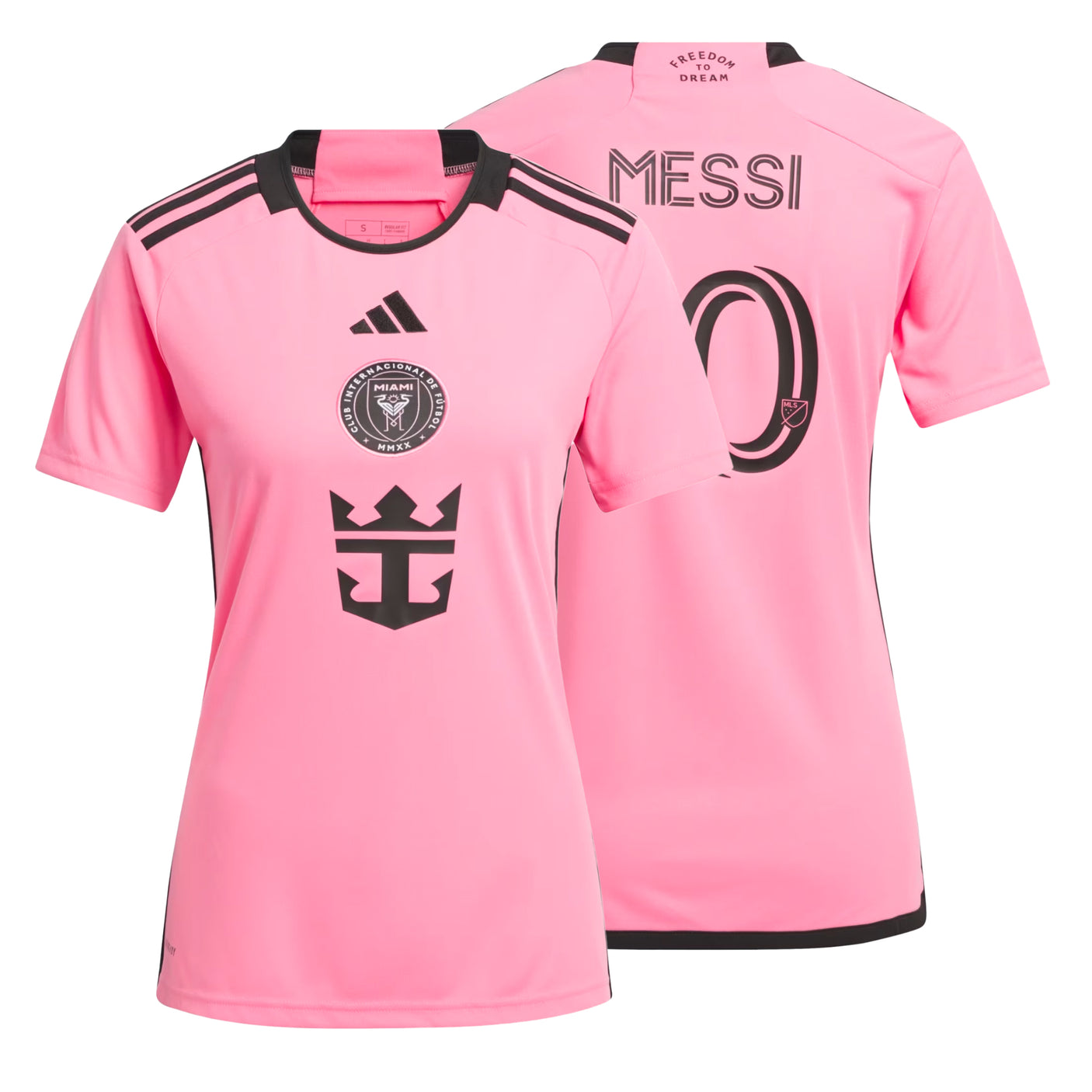 adidas Women's Inter Miami 2024/25 Home Jersey w/ Messi #10 Printing Both