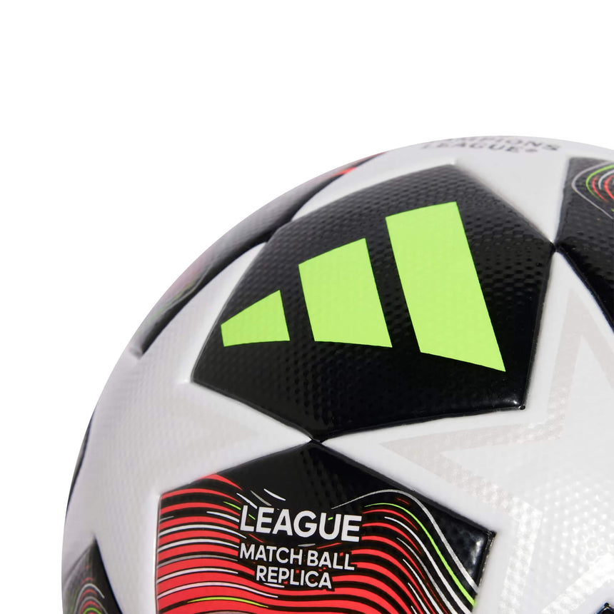 adidas UCL 2024/25 Champions League Ball White/Aurora Black/Silver Metallic Detail Two