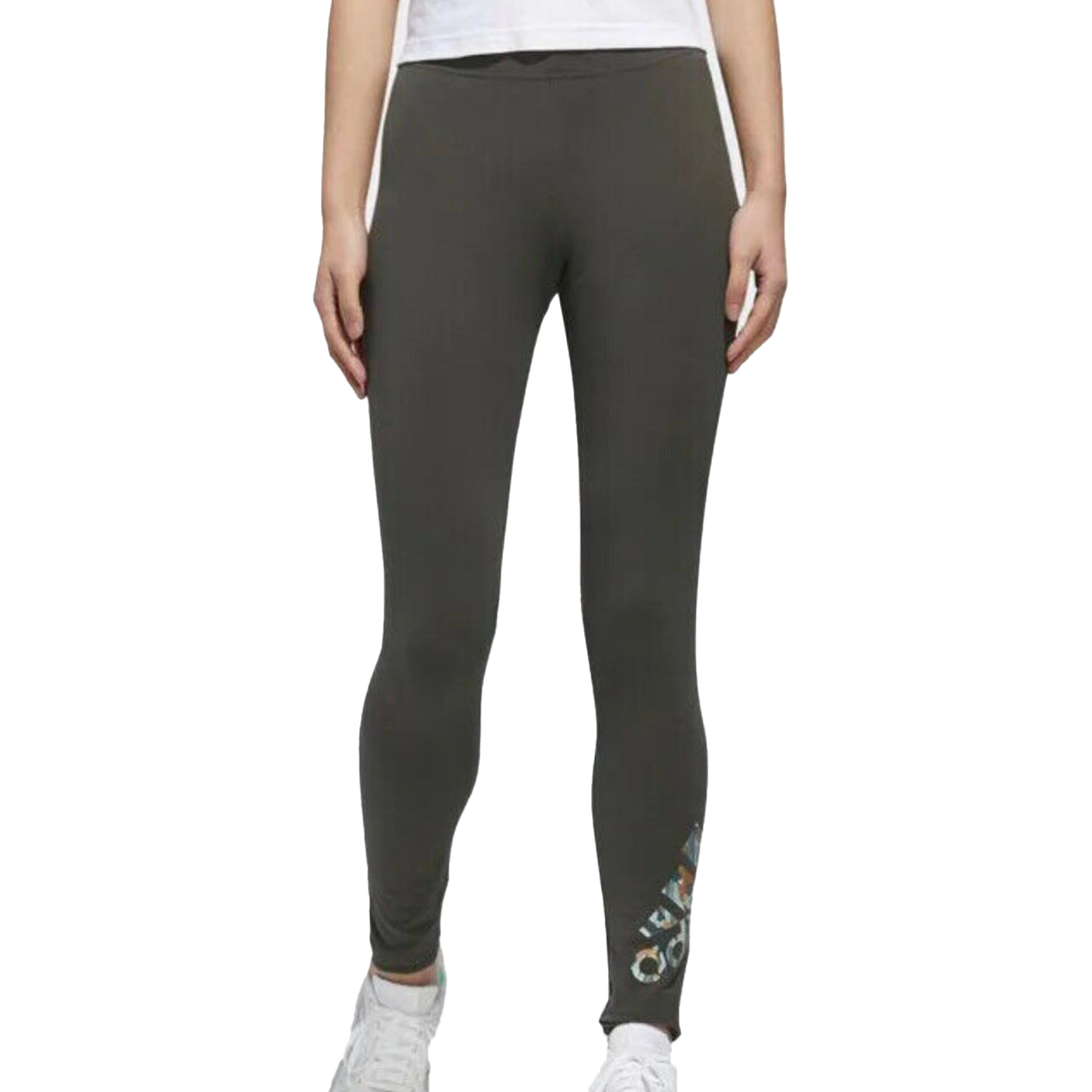 adidas Women's X Zoe Saldana Collection Cotton Leggings Legend Earth Front