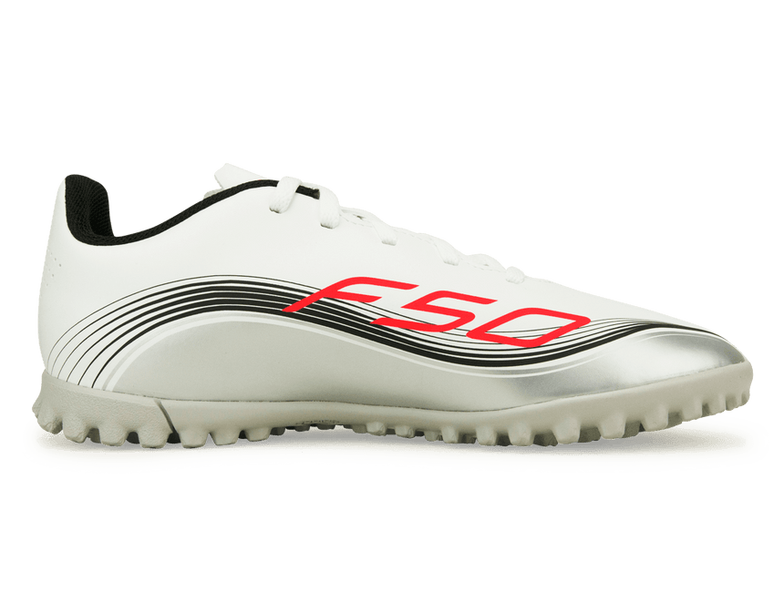 adidas Kids F50 Club Messi TF White/Red/Silver Side