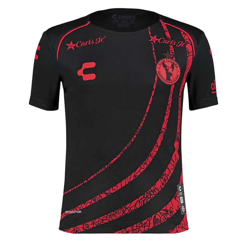 Charly Kids Xolos De Tijuana 2024/25 Authentic Home Jersey Black/Red Front