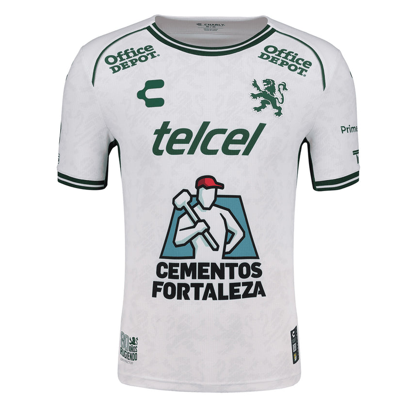 Charly Men's Leon 2024/25 Authentic Away Jersey White/Green Front