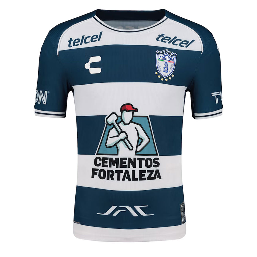 Charly Men's Pachuca 2024/25 Authentic Home Jersey White/Navy Front