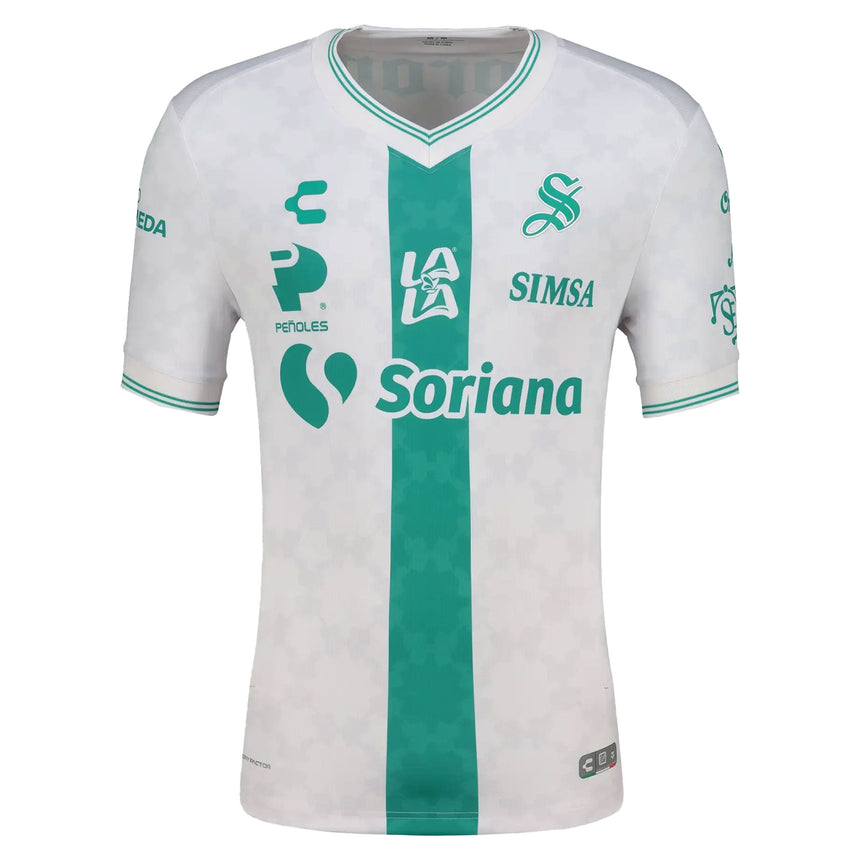 Charly Santos Laguna Men's Away Authentic 2026/27 Jersey White/Green Front