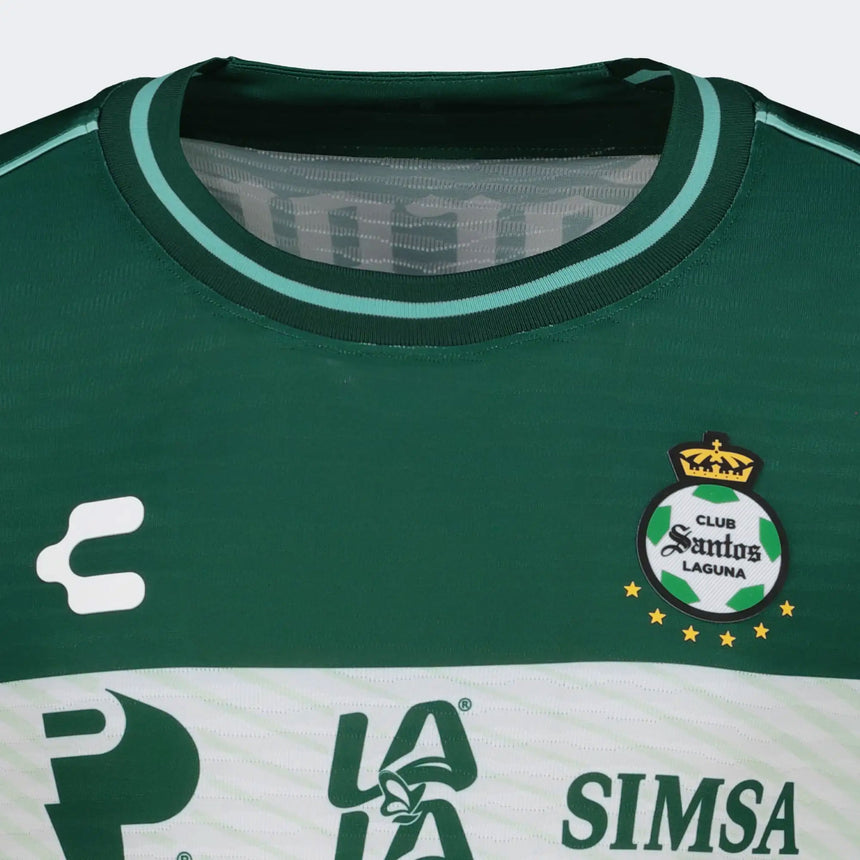 Charly Santos Laguna Men's Home Authentic 2026/27 Jersey Green Crest