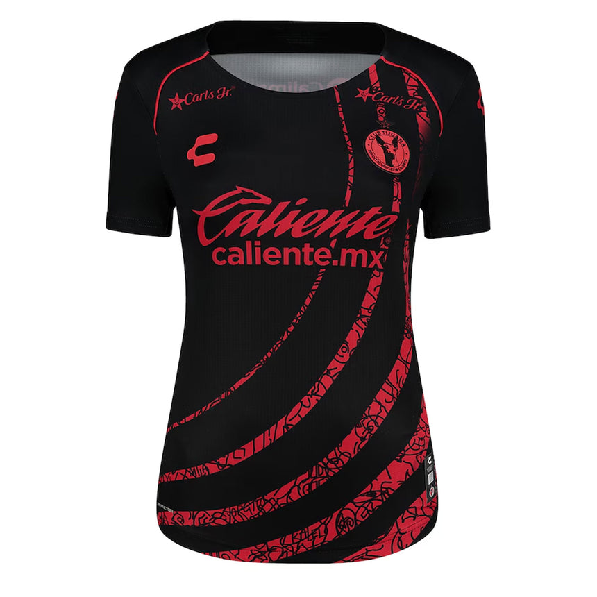 Charly Women's Xolos De Tijuana 2024/25 Authentic Home Jersey Black/Red Front