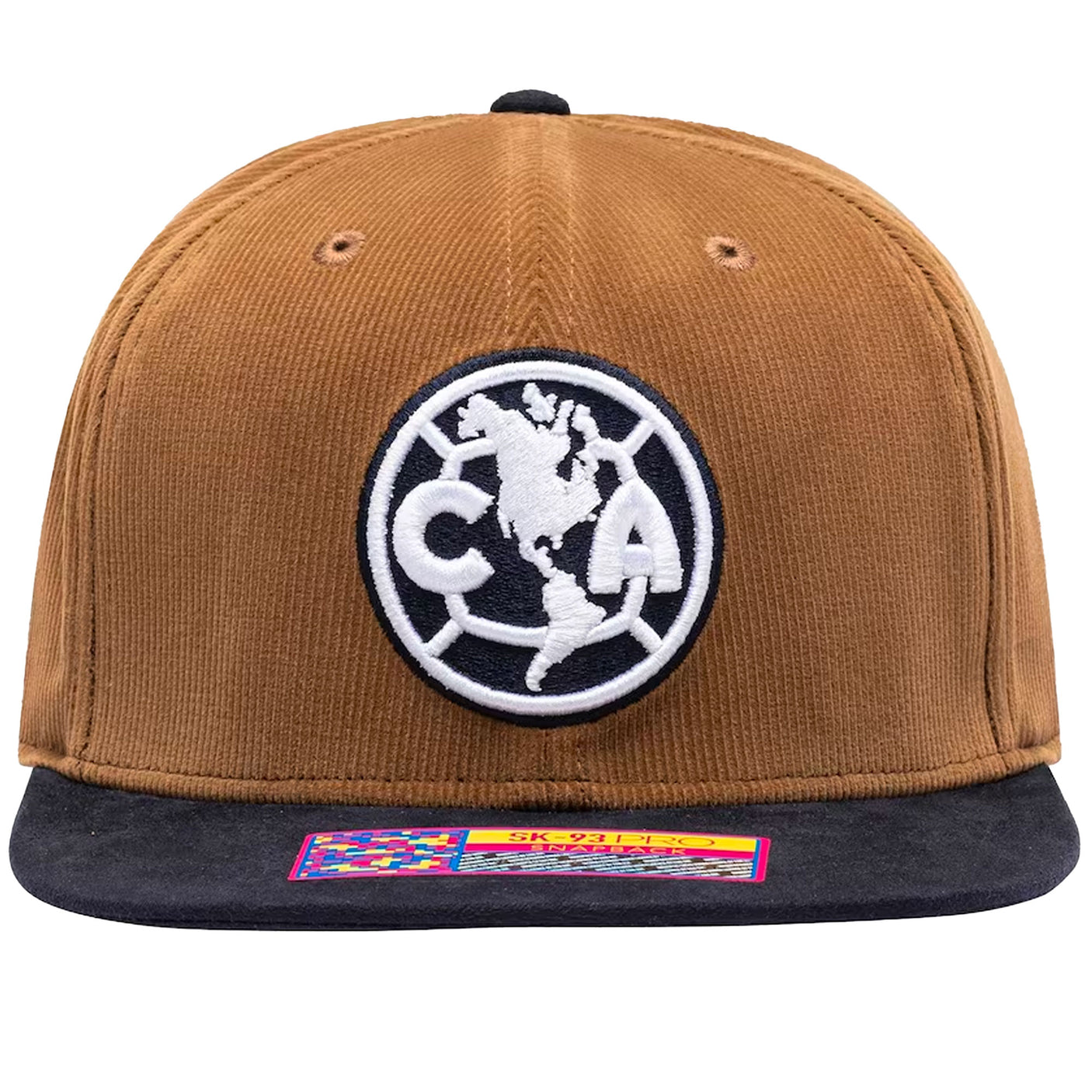 Fan Ink Club America Snap Back Hat Brown Front