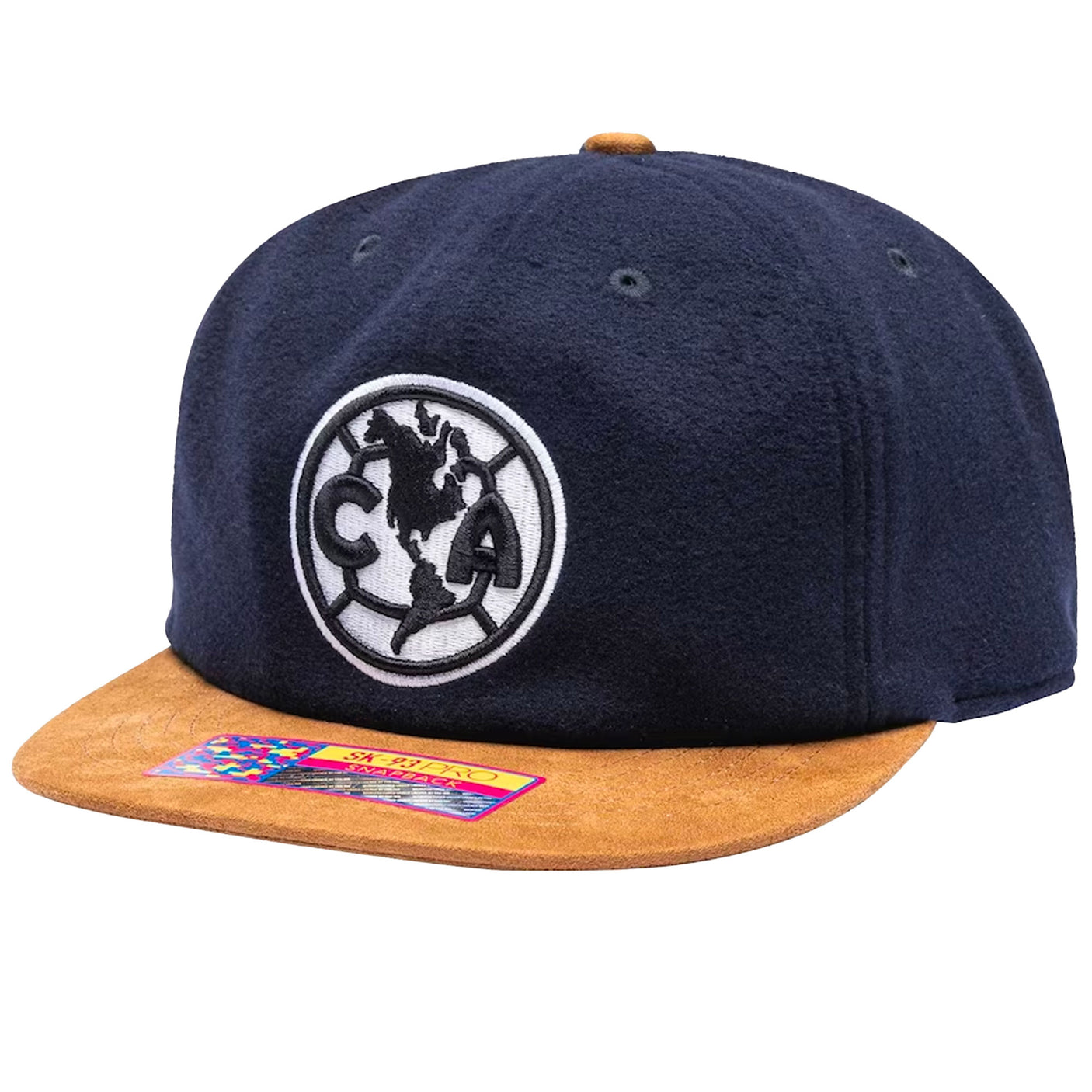 Fan Ink Club America Snap Back Hat Navy/Brown Left