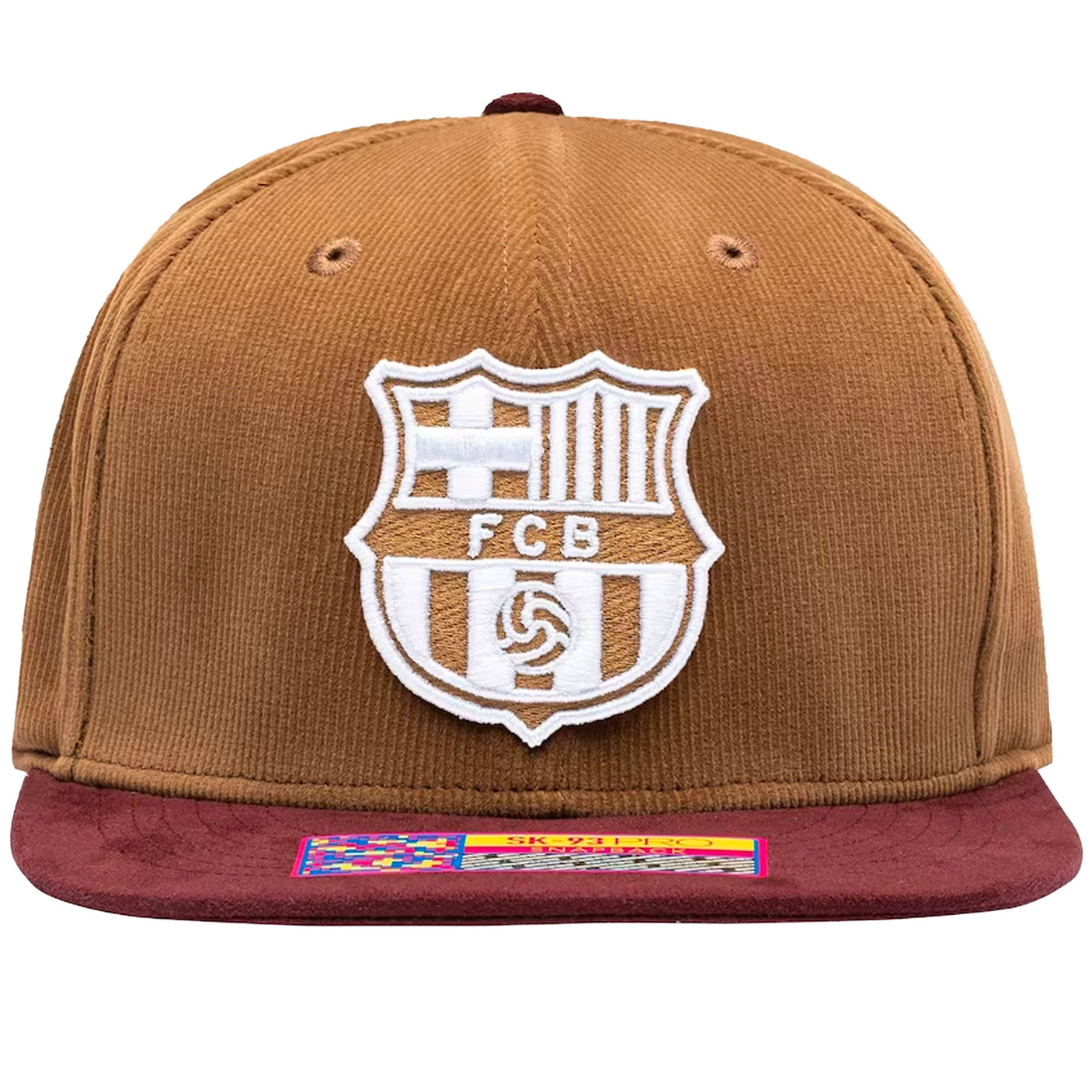 Fan Ink FC Barcelona Snap Back Hat Brown Front