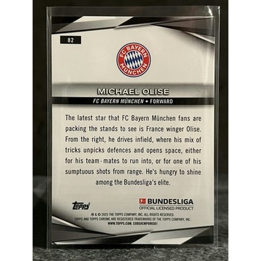 2024-25 Topps Chrome Bundesliga Michael Olise #82 Pulsar Refractor Bayern Munich