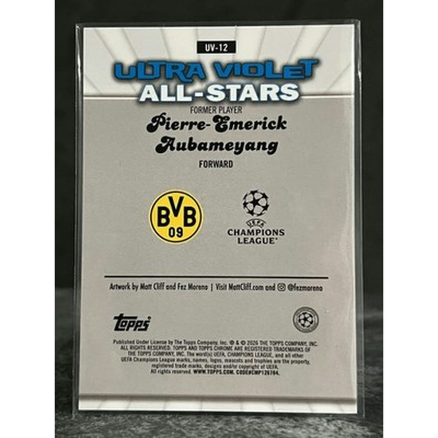 2025-26 Topps Chrome UEFA UCC Pierre-Emerick Aubameyang Ultra Violet All Stars