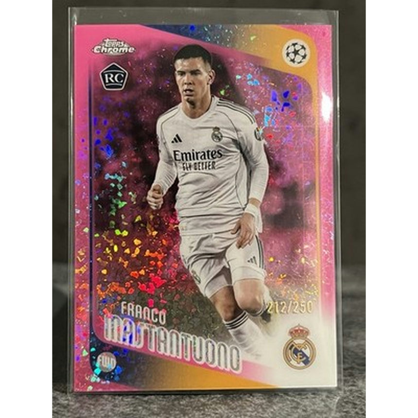 2025-26 Topps Chrome UCC Franco Mastantuono Pink Mini Diamonds Rookie /250