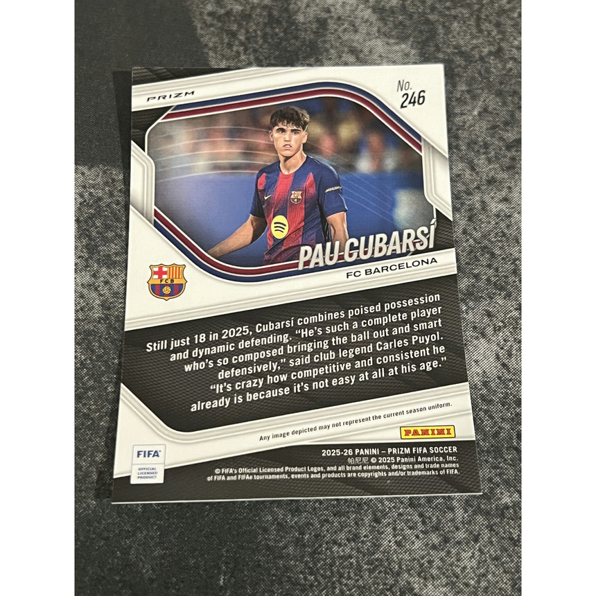 2025-26 Prizm FIFA Soccer Silver Prizm Pau Cubarsi FC Barcelona
