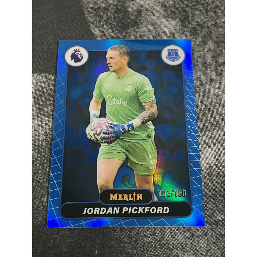 2026 Topps Merlin Premier League Blue Jordan Pickford Everton /150