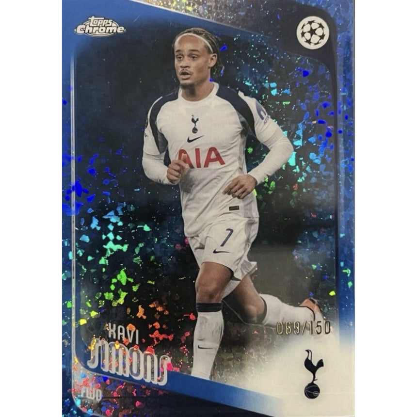 2025-26-topps-chrome-ucc-blue-mini-diamonds-xavi-simons-150-tottenham-hotspurs-front