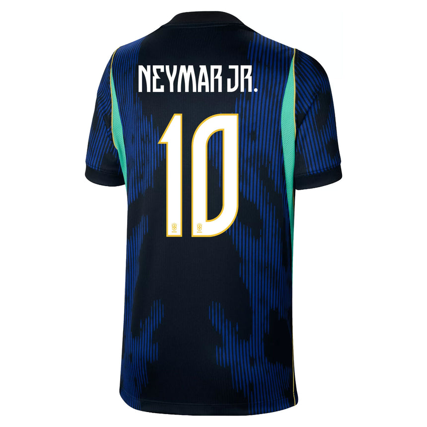 Jordan Brazil Youth Away Stadium 2026 Soccer Jersey w/ Neymar Jr. #10 Blue Back
