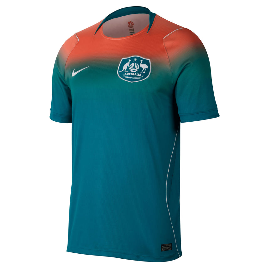 Nike Australia Men's Away Stadium 2026 Jersey Bright Spruce/Orange Pulse Front