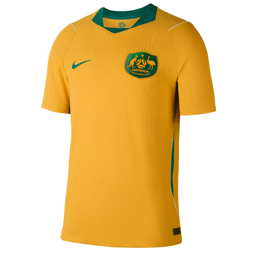 Nike Australia Men's Home Aero-FIt 2026 Jersey Gold/Mystic Green Front