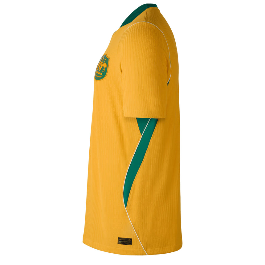 Nike Australia Men's Home Aero-FIt 2026 Jersey Gold/Mystic Green Sleeve