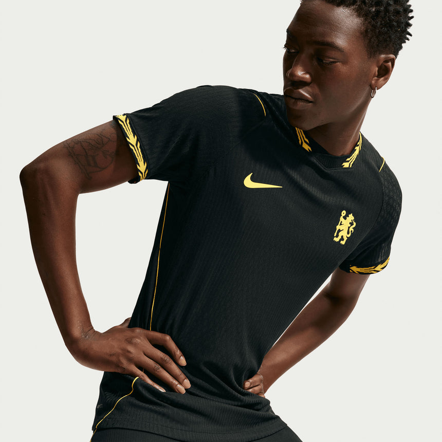 Nike Chelsea Men's Away Aero-FIT 2026/27 Jersey Black/Midwest Gold Model