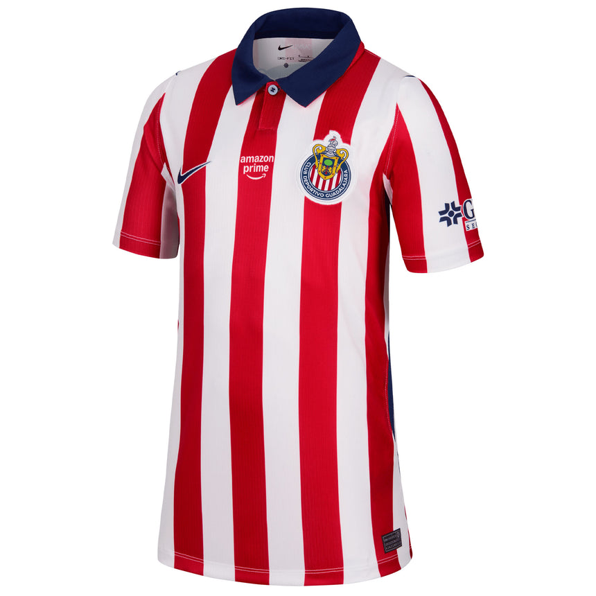 Nike Chivas De Guadalajara Kids Home Stadium 2026/27 Jersey Red/White Front