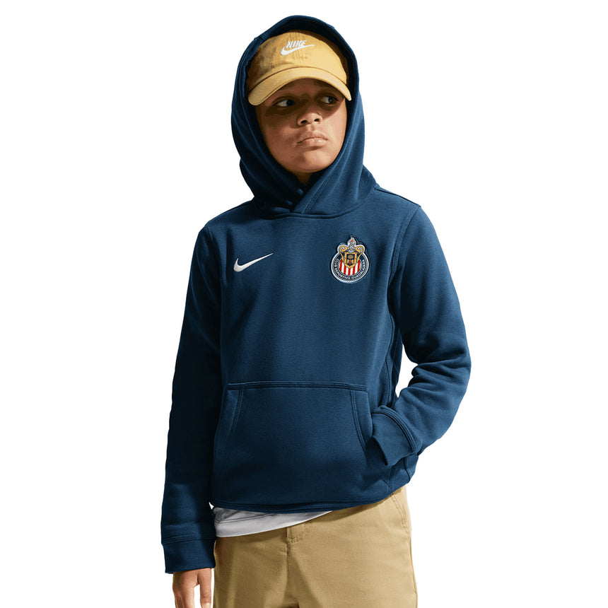 Nike Chivas De Guadalajara Kids Pullover 2026/27 Hoodie Navy Front