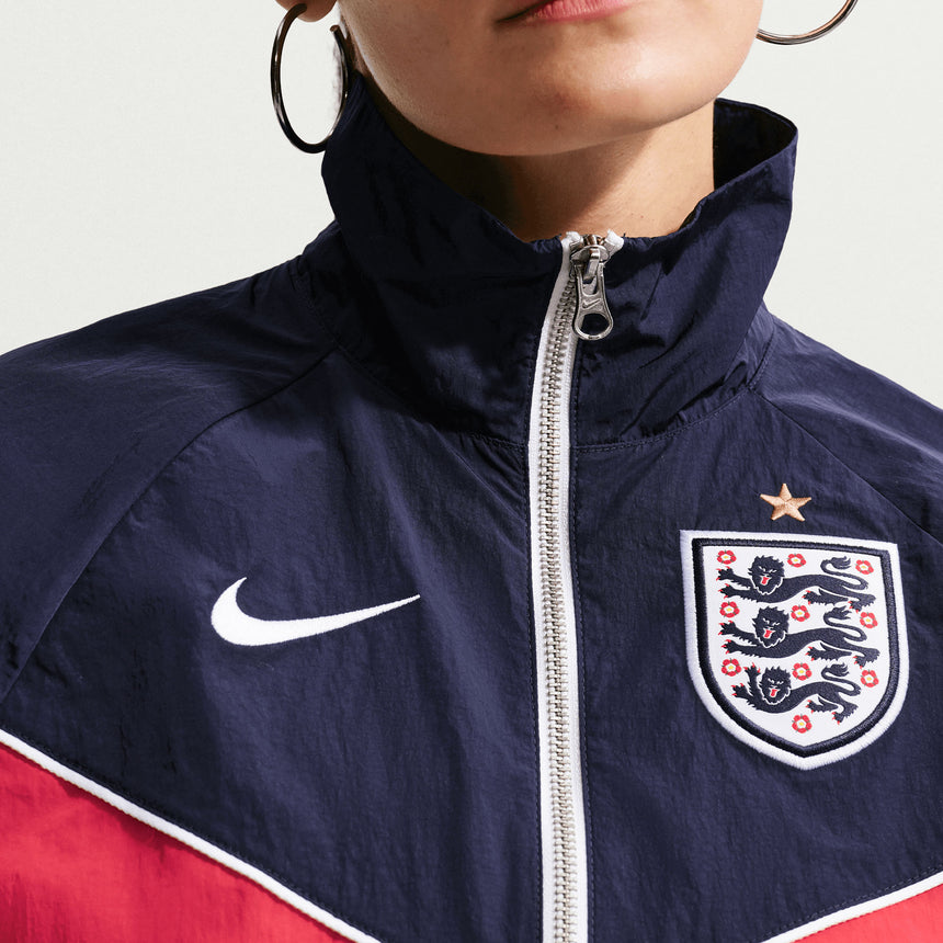 Nike England Women's Windrunner Woven Jacket White/Obsidian/Red Crest