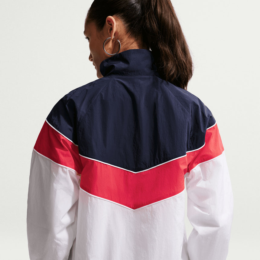 Nike England Women's Windrunner Woven Jacket White/Obsidian/Red Neck