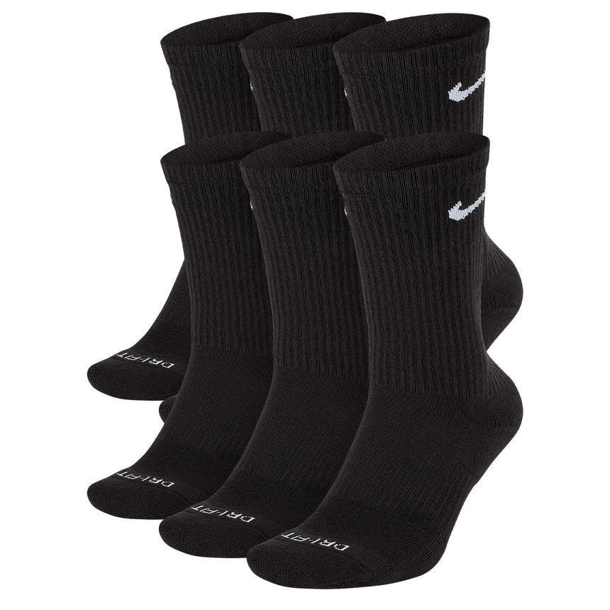 Nike Everyday Plus Adult Cushioned Socks (6 Pairs) Black Front