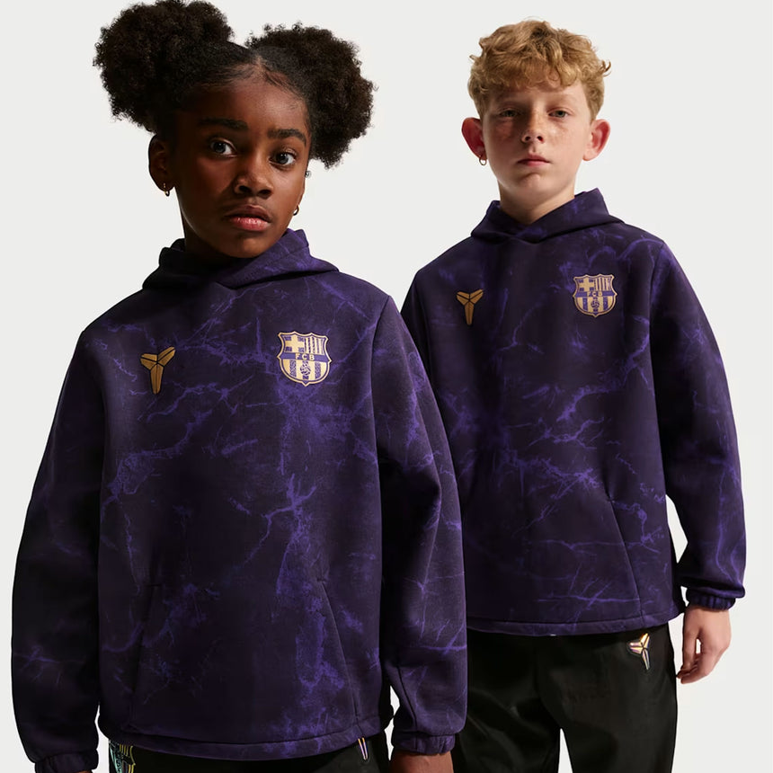 Nike FC Barcelona Kids Away Kobe Pullover Hoodie Purple Model
