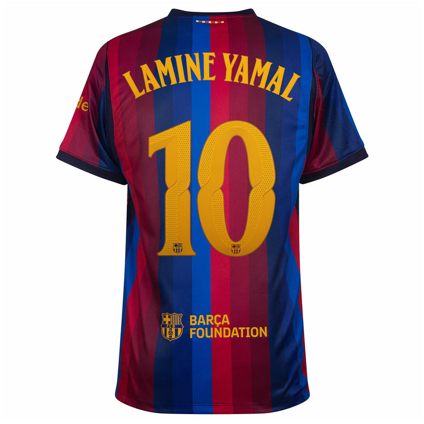 Nike FC Barcelona Men's Home Aero-FIT 2026/27 Jersey w/ Lamine Yamal #10 Navy/Red Back