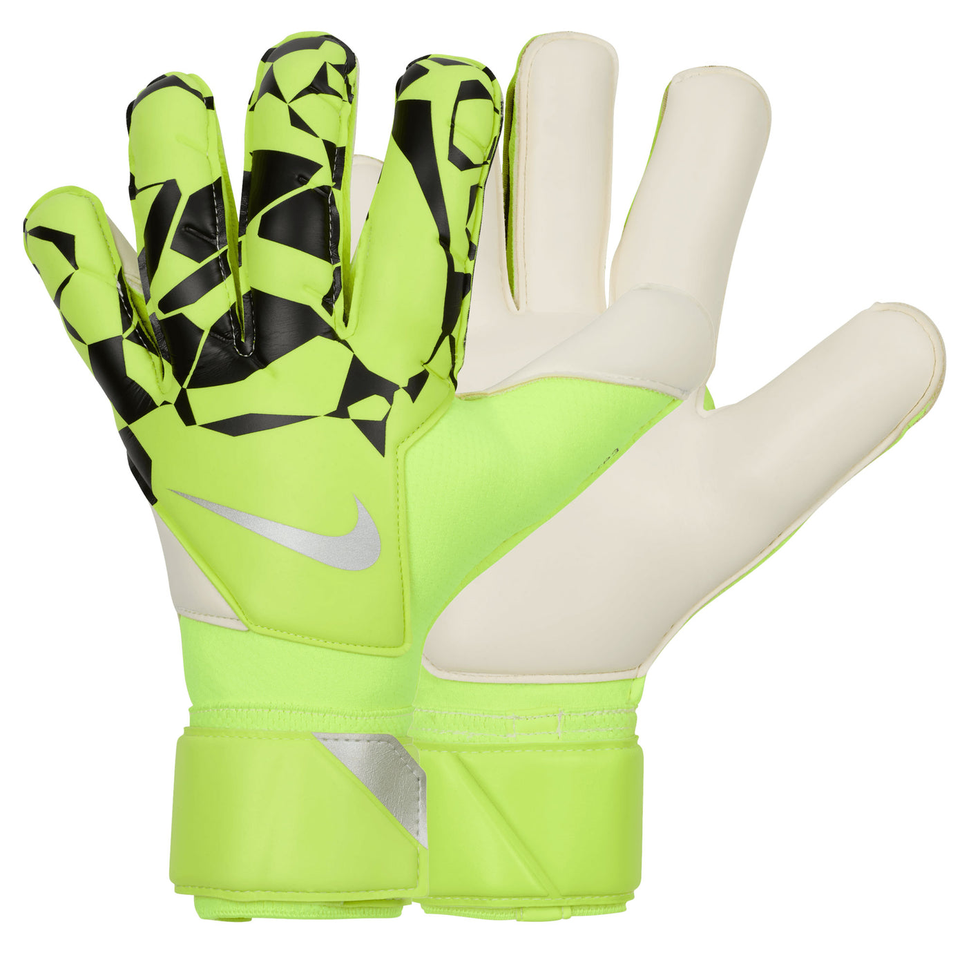 Nike Grip 3 Goalkeeper Gloves Volt/Black/Metallic Silver Both