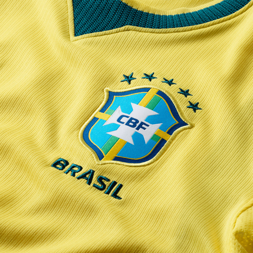 Nike Kid's Brazil Home World Cup 2026 Jersey Yellow Crest