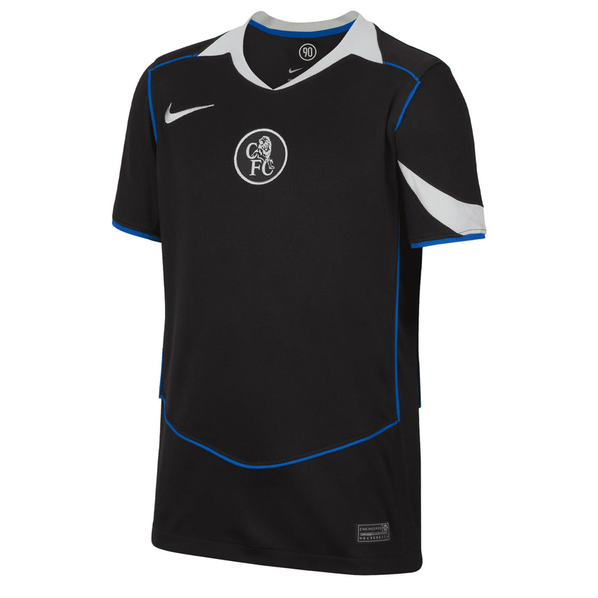 Nike Kids Chelsea 2025/26 Third Jersey Black/Silver/Blue Front
