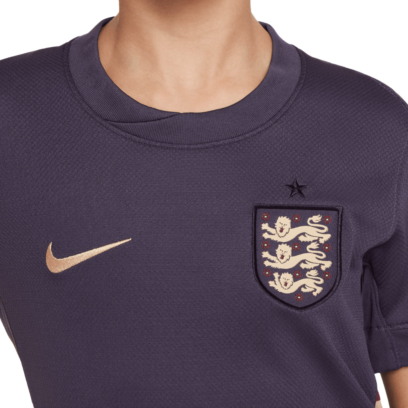Nike Kids England 2024/25 Away Jersey Dark Raisin/Sesame Crest