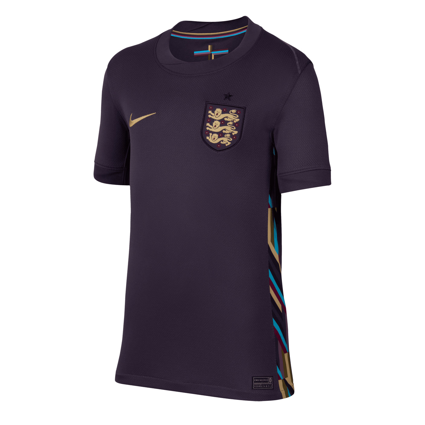 Nike Kids England 2024/25 Away Jersey Dark Raisin/Sesame Front