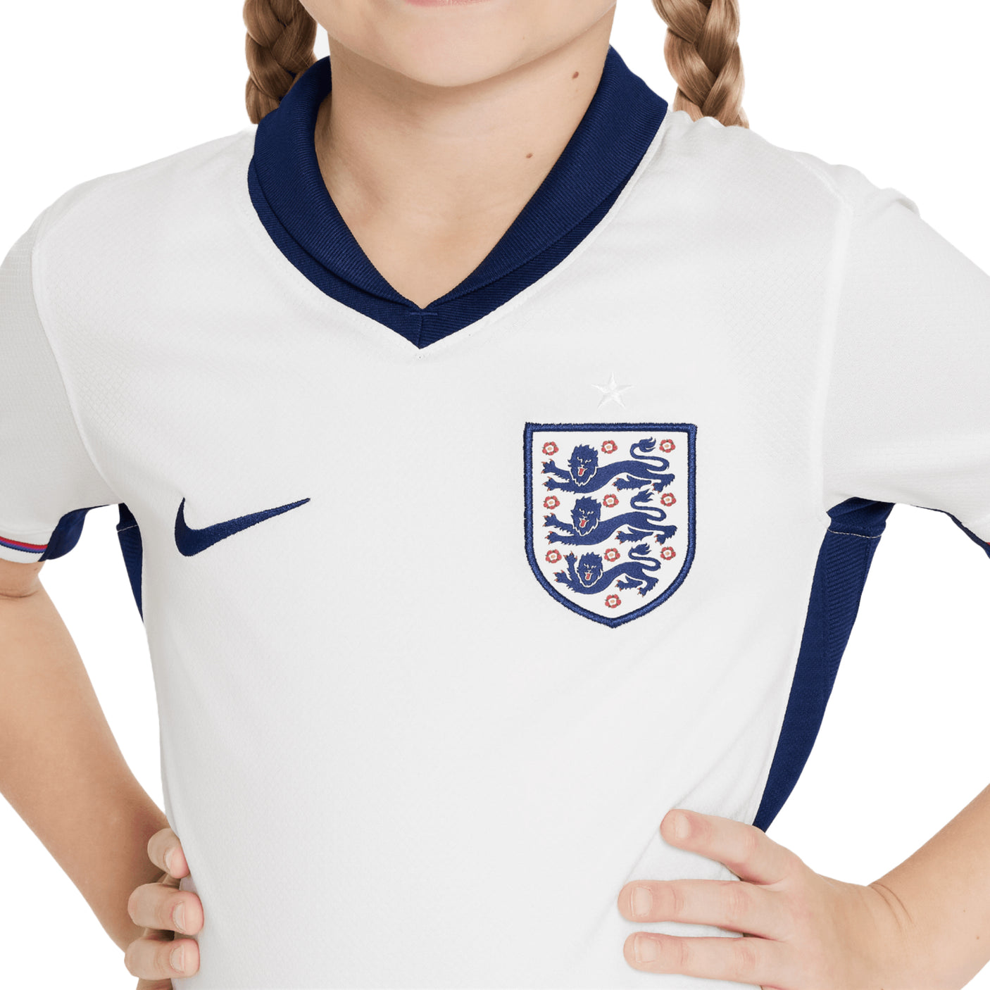 Nike Kids England 2024/25 Home Jersey White/Blue Back