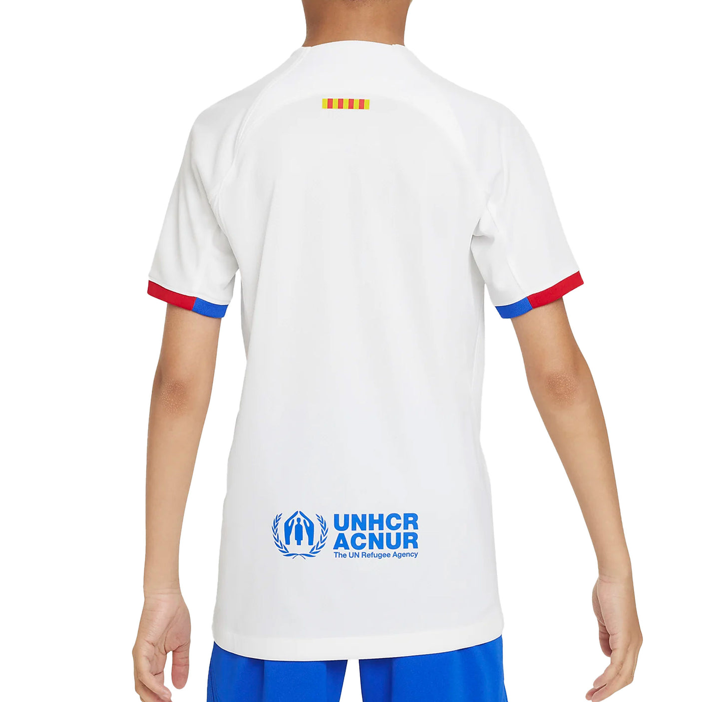 Nike Kids FC Barcelona 2023/24 Away Jersey White/Blue Back