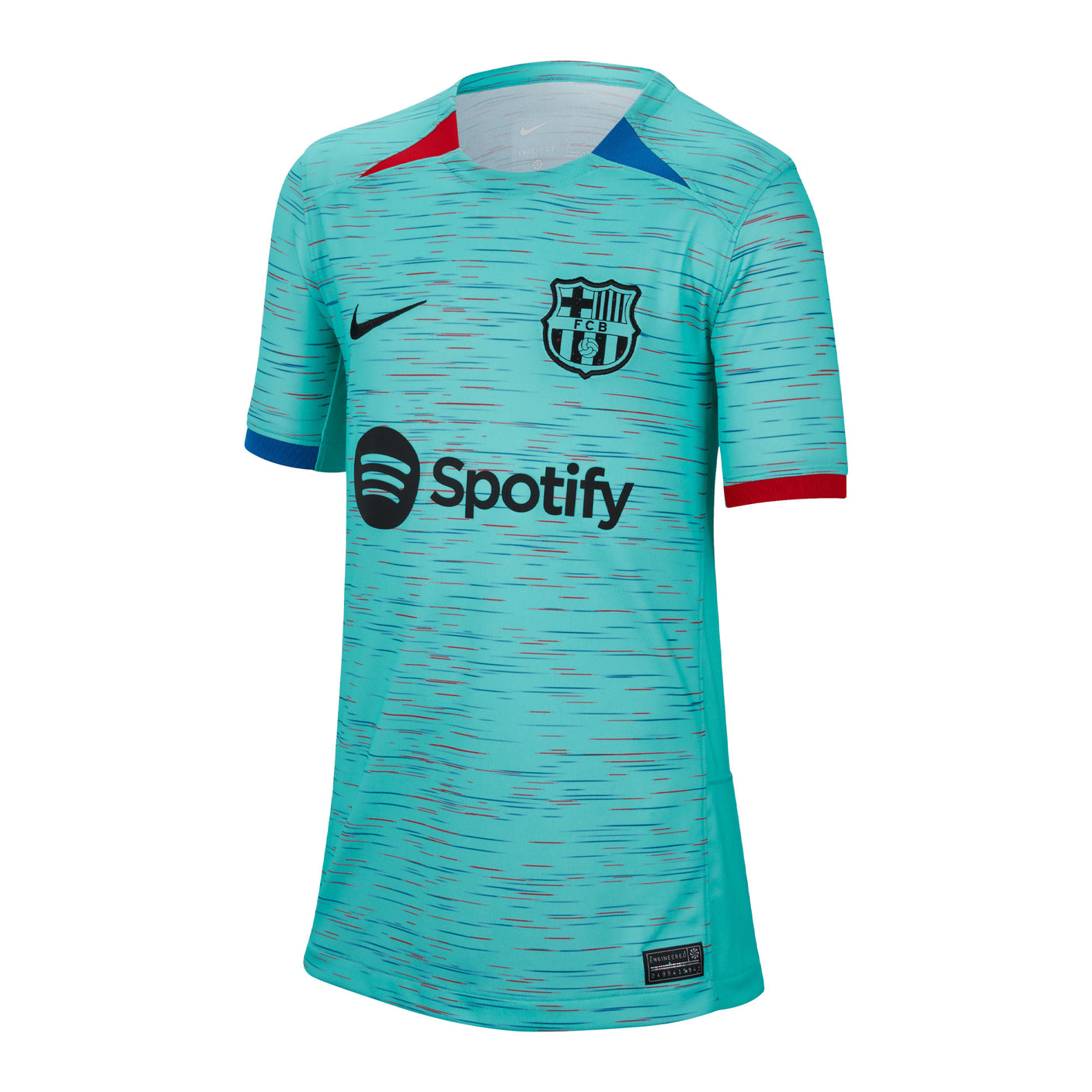 Nike Kids FC Barcelona 2023/24 Third Jersey Aqua/Black Front