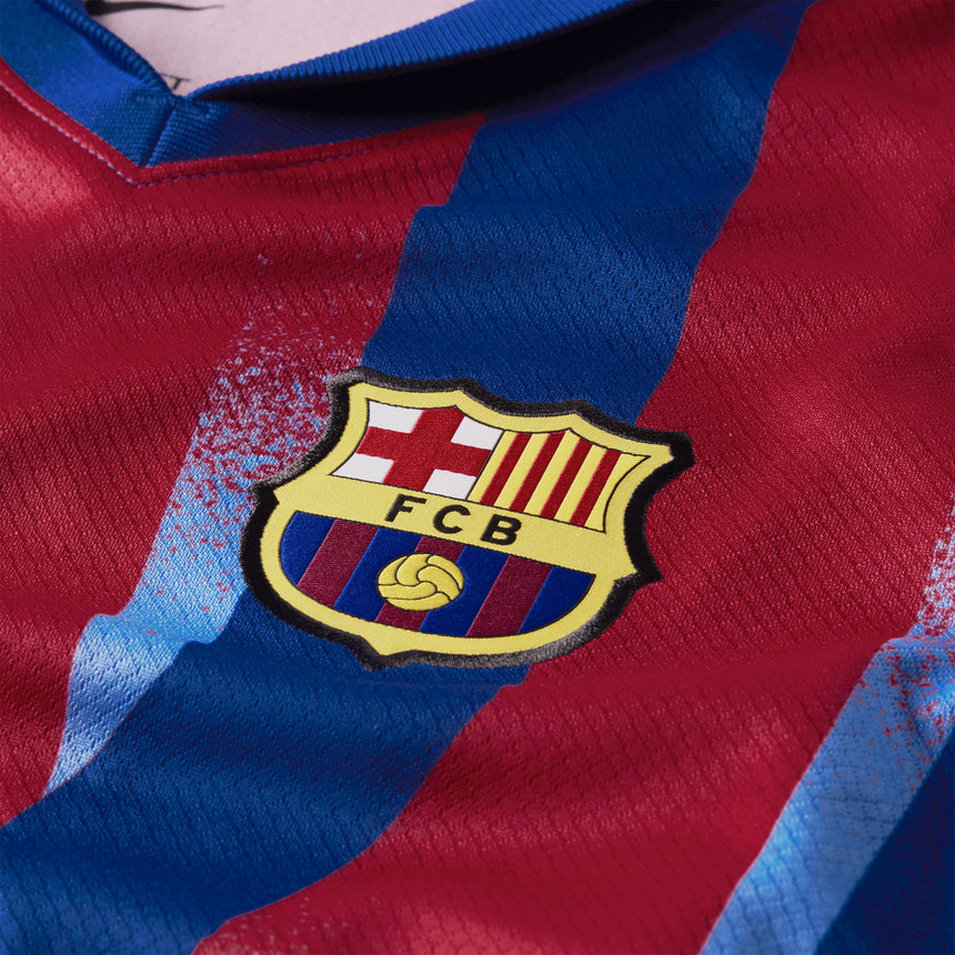 Nike Kids FC Barcelona 2025/26 Fourth Jersey Gym Blue/Red Crest