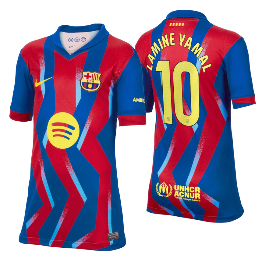 Nike Kids FC Barcelona 2025/26 Fourth Jersey w/ Lamine Yamal #10 Printing Both